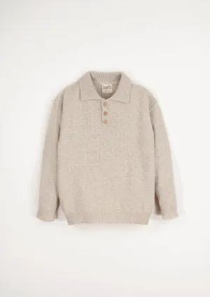 23.1-BEIGE TEXURED JERSEY W/COLLAR