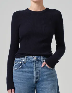 ALESSIA CREWNECK SWEATER IN NAVY