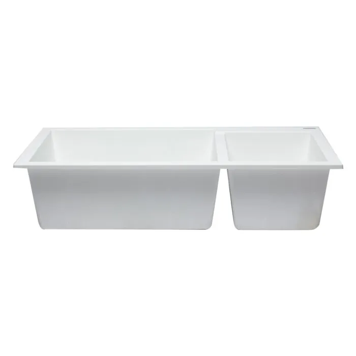 ALFI brand AB3319UM 34" Double Bowl Undermount Granite Composite Kitchen Sink