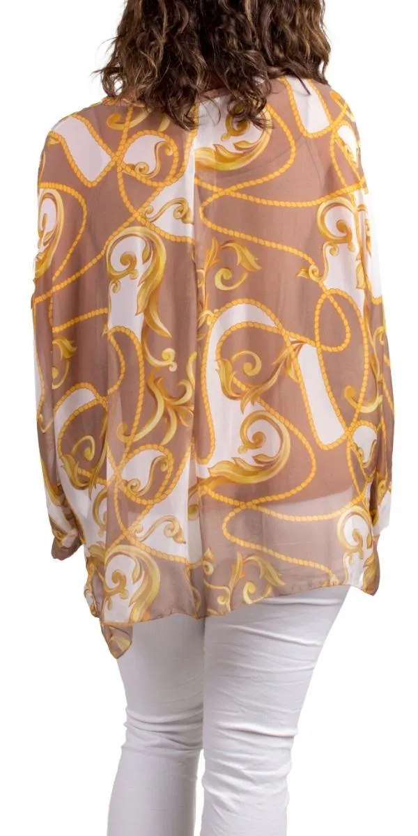 Angelo Baroque Silk Blouse