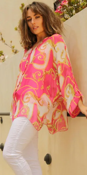 Angelo Baroque Silk Blouse