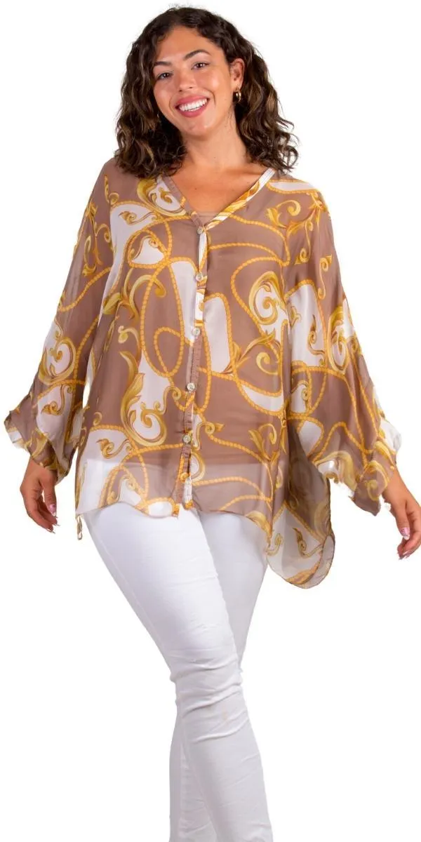 Angelo Baroque Silk Blouse