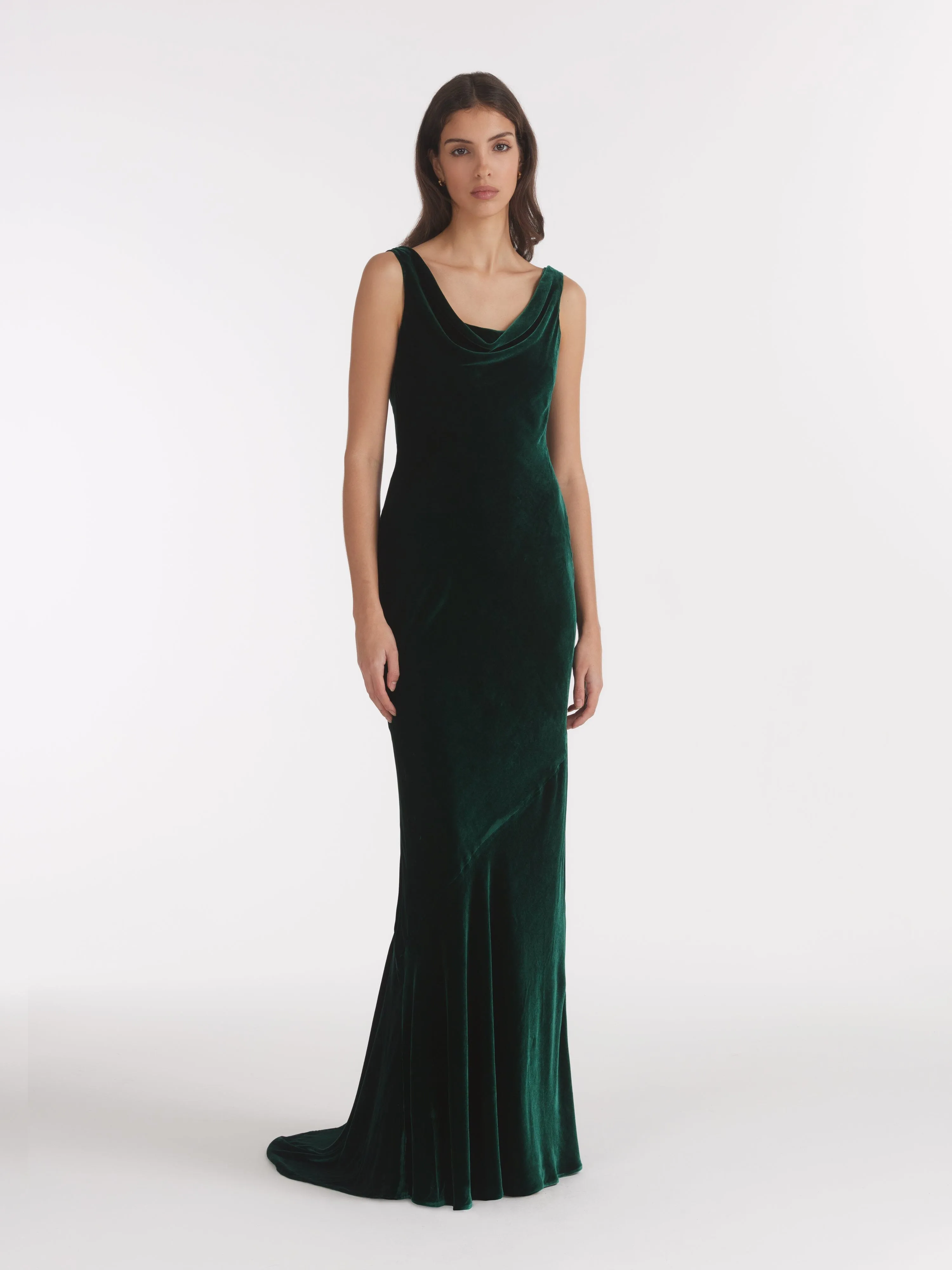 Asher Long Dress in Racing Green