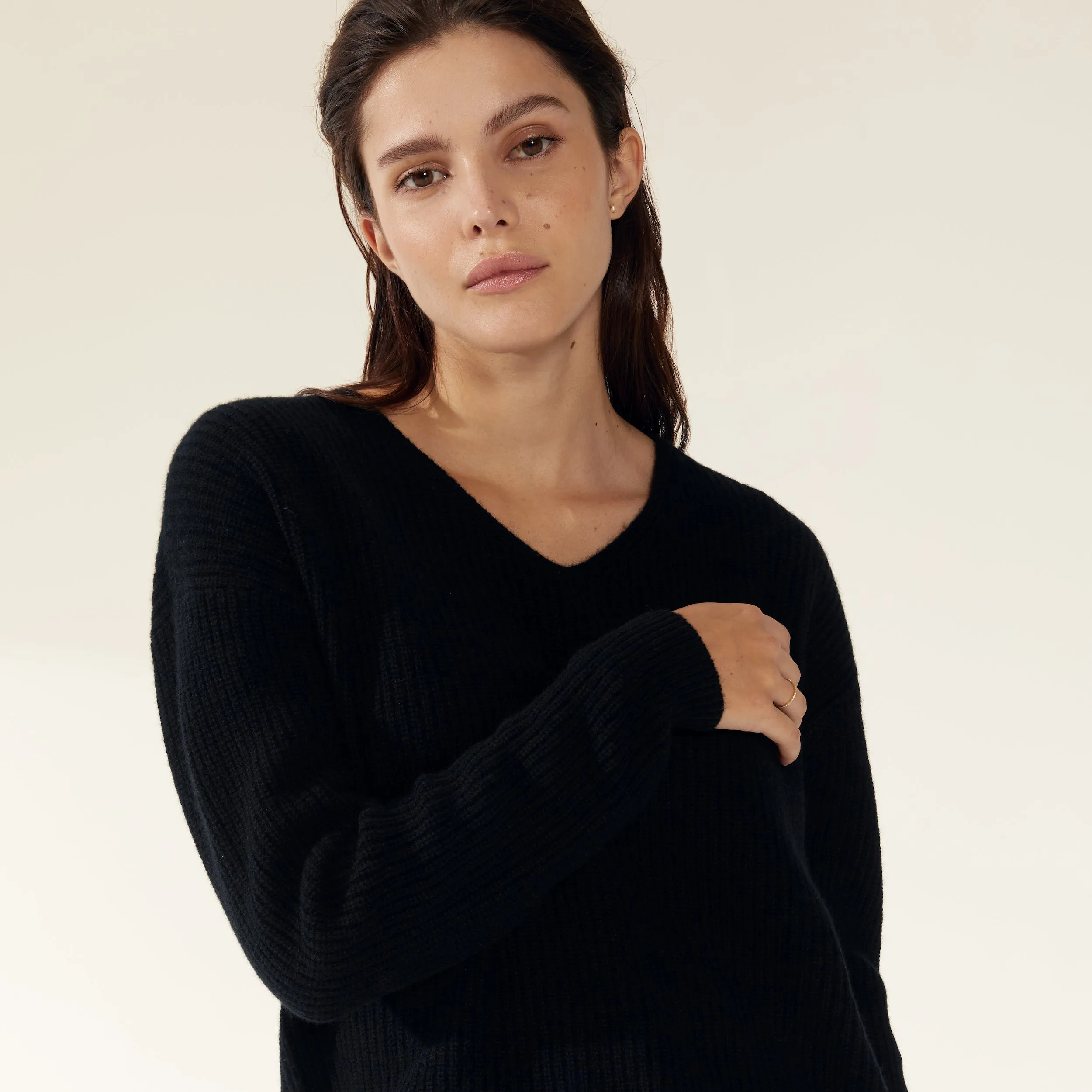 Avery Chunky Cashmere V-Neck