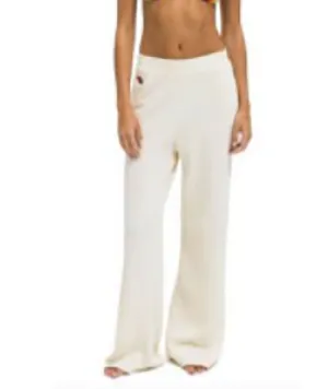 Aviator Nation Women Wide Leg Pocket Sweatpants Vintage White