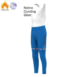 Banesto blue Fleece Retro Cycling Bib Pants