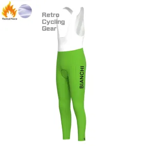 Bianchi Green Fleece Retro Cycling Pants