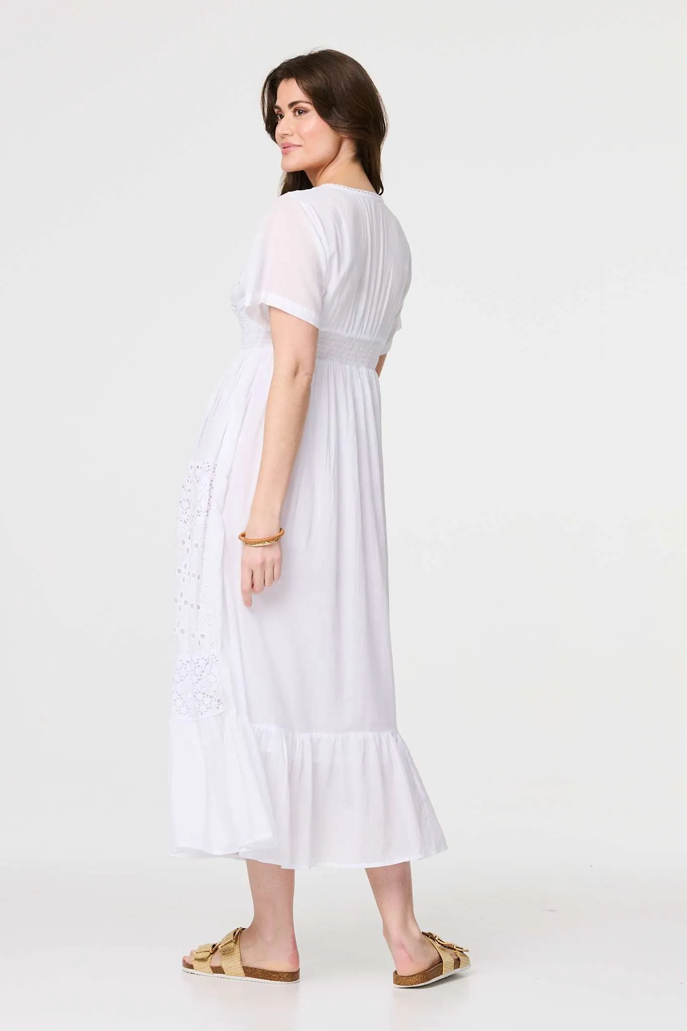 Broderie Anglaise Short Sleeve Dress