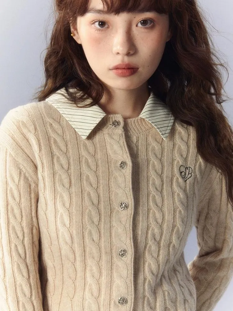 Cable Knit Sweater Jacket【s0000003356】