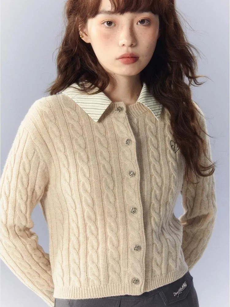 Cable Knit Sweater Jacket【s0000003356】