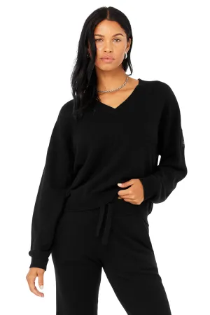 Cashmere Jet Set V-Neck Pullover - Black