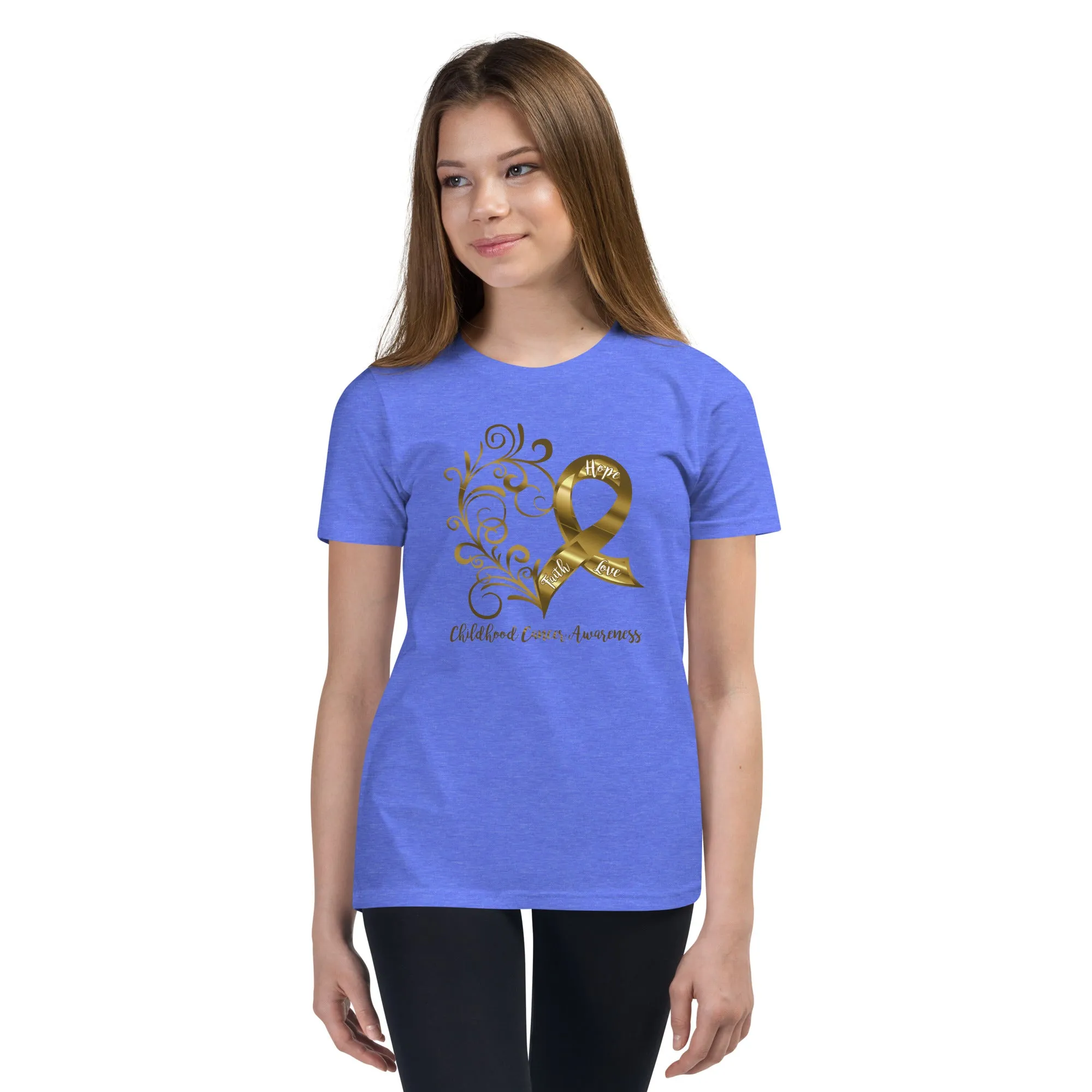 Childhood Cancer Awareness Youth Short Sleeve T-Shirt - Several Colors Available