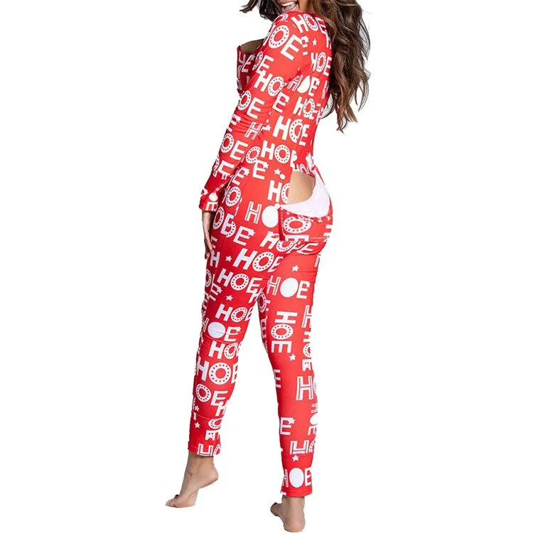 Christmas Pajamas Matching Family Pyjamas Fashion  Pajamas for Women Buttoned Flap Adults Loungewear Novelty Design Lounge Wear Home Clothes