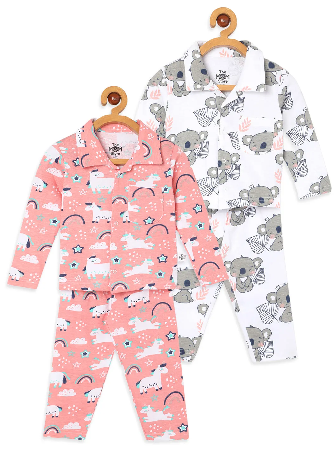 Combo of 2 Baby Pajama Sets - Baby Koala & Magical Unicorn