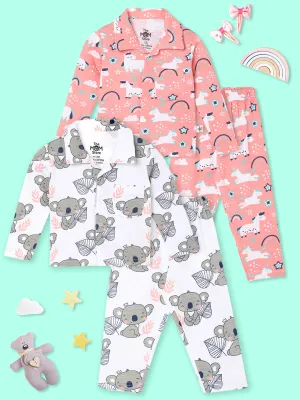 Combo of 2 Baby Pajama Sets - Baby Koala & Magical Unicorn