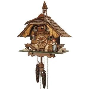 Cuckoo Clock - 1-Day Chalet with Woman Ringing Bell - Engstler