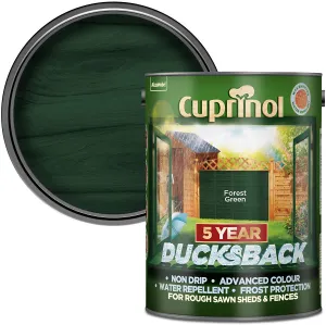 Cuprinol Ducksback 5 Year Waterproof for Sheds and Fences - Forest Green 5 Litre