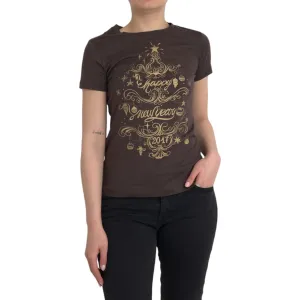 Dolce & Gabbana Brown Crewneck 2017 Motive Print T-shirt