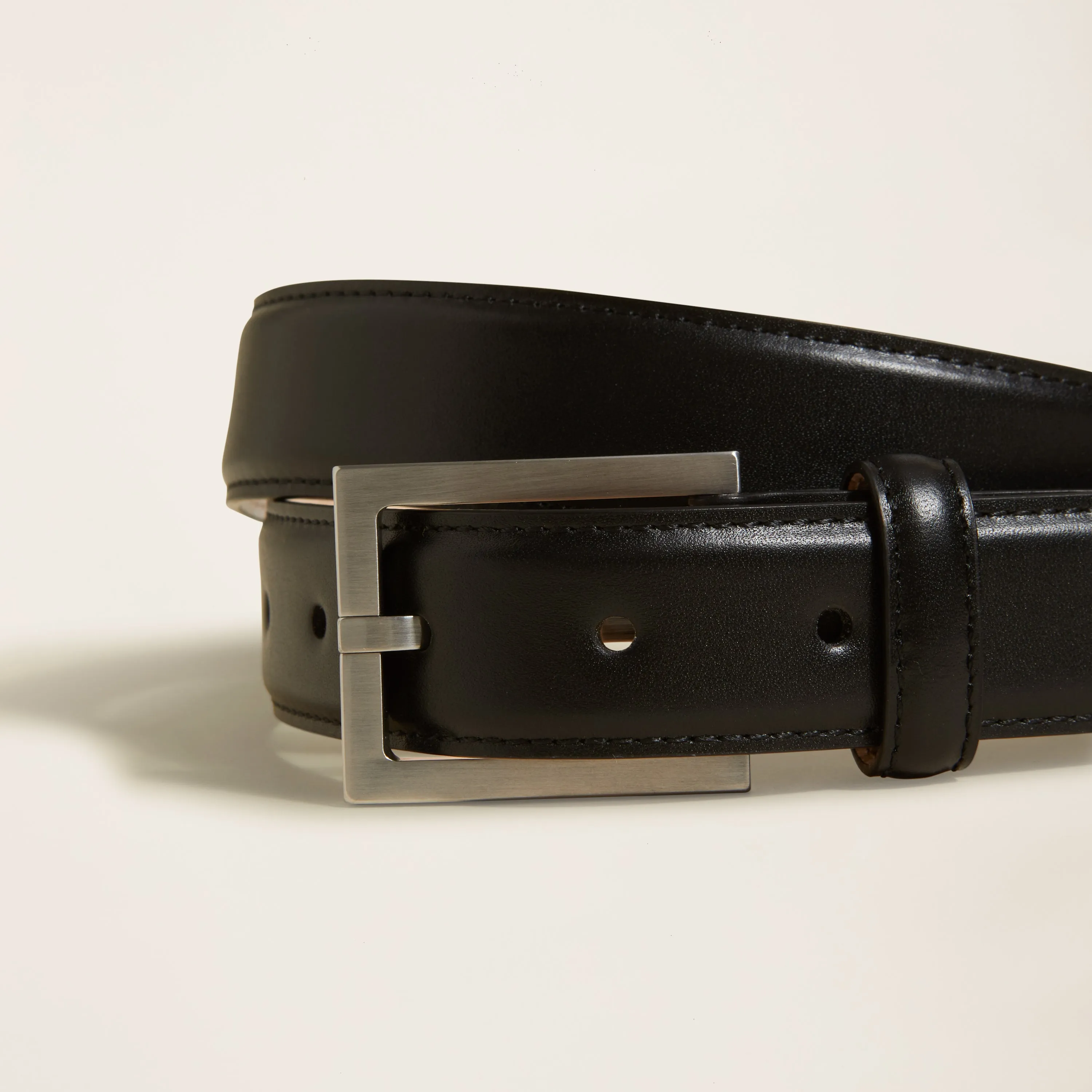 Enzo Italian Square Buckle Napa Leather Belt