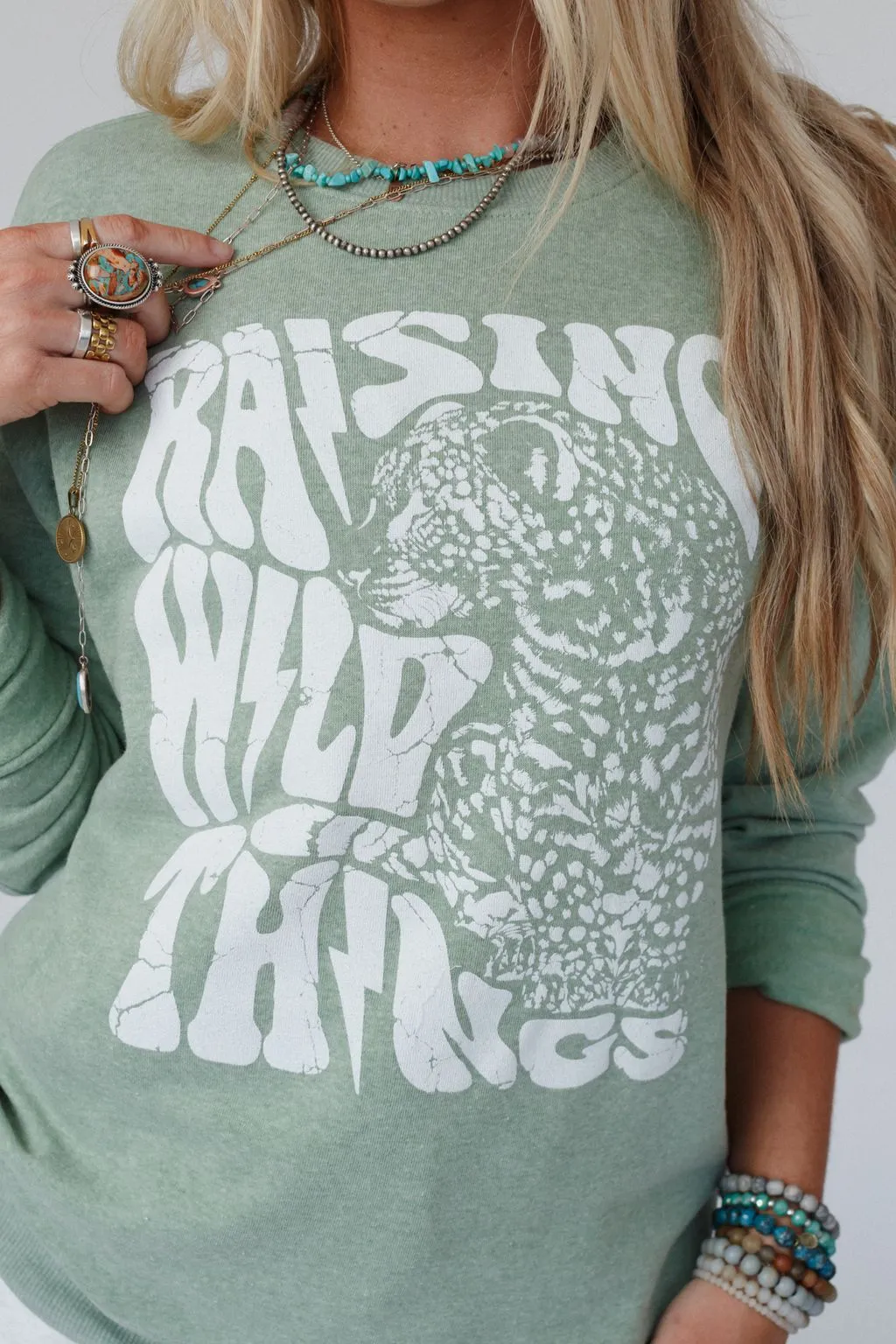 Fierce Mama Graphic Sweatshirt - Sage