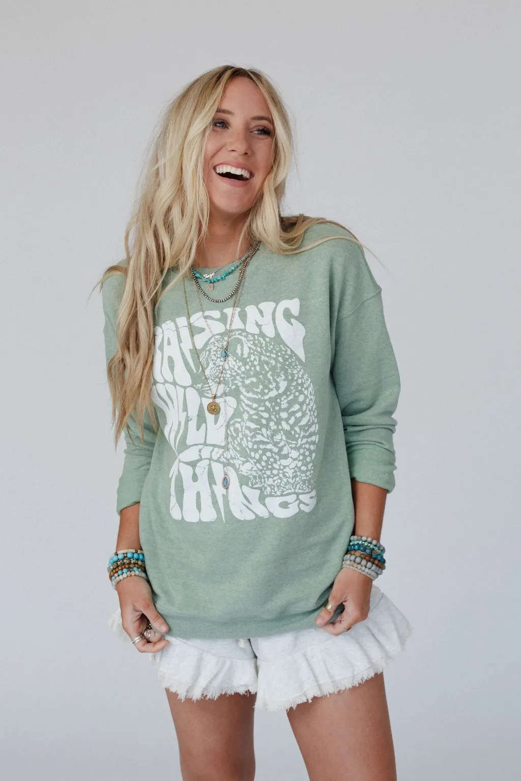 Fierce Mama Graphic Sweatshirt - Sage