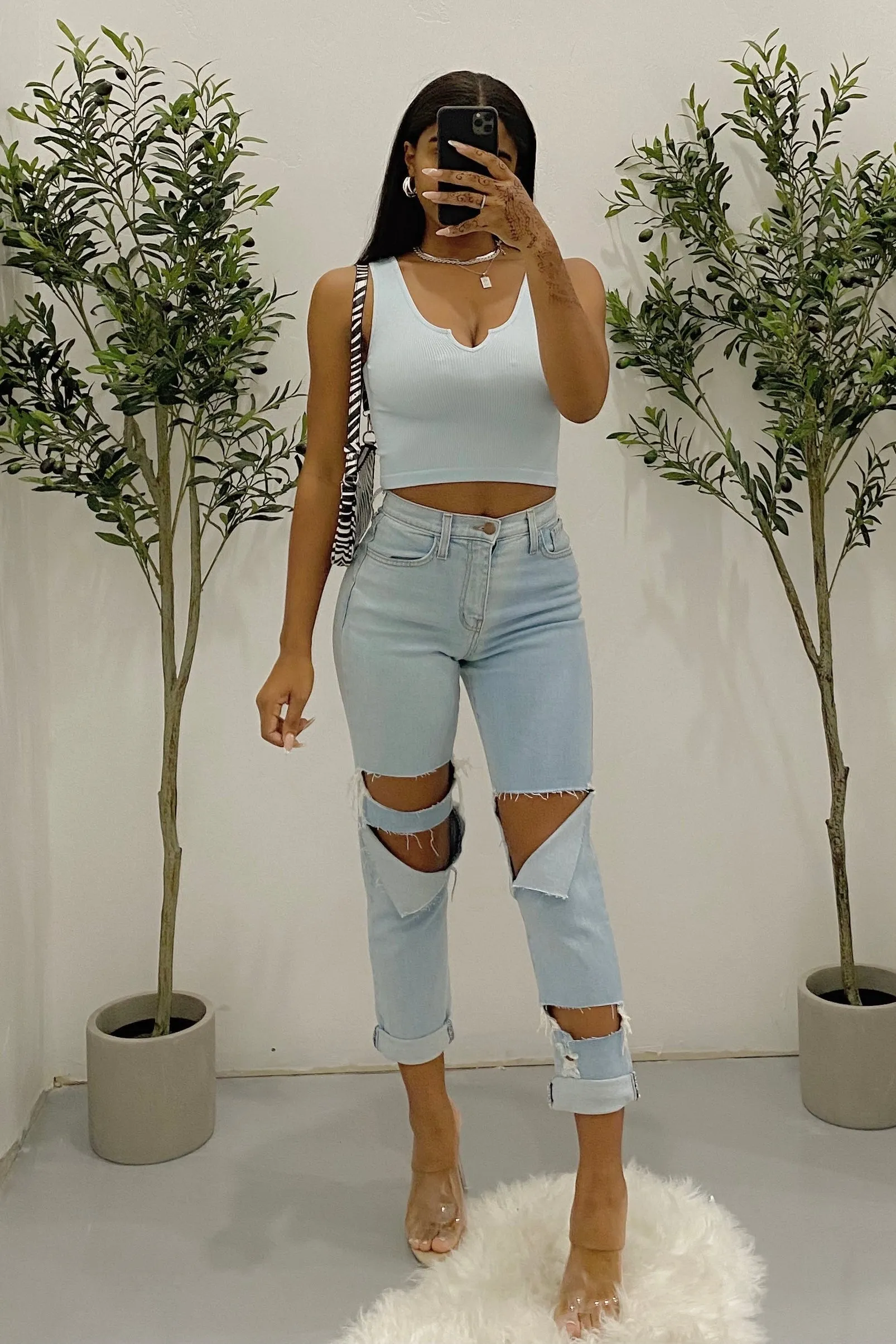 Jada Crop Top (Baby Blue)