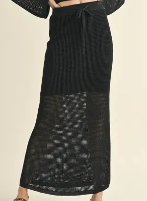 Knitted Long Skirt With Lining