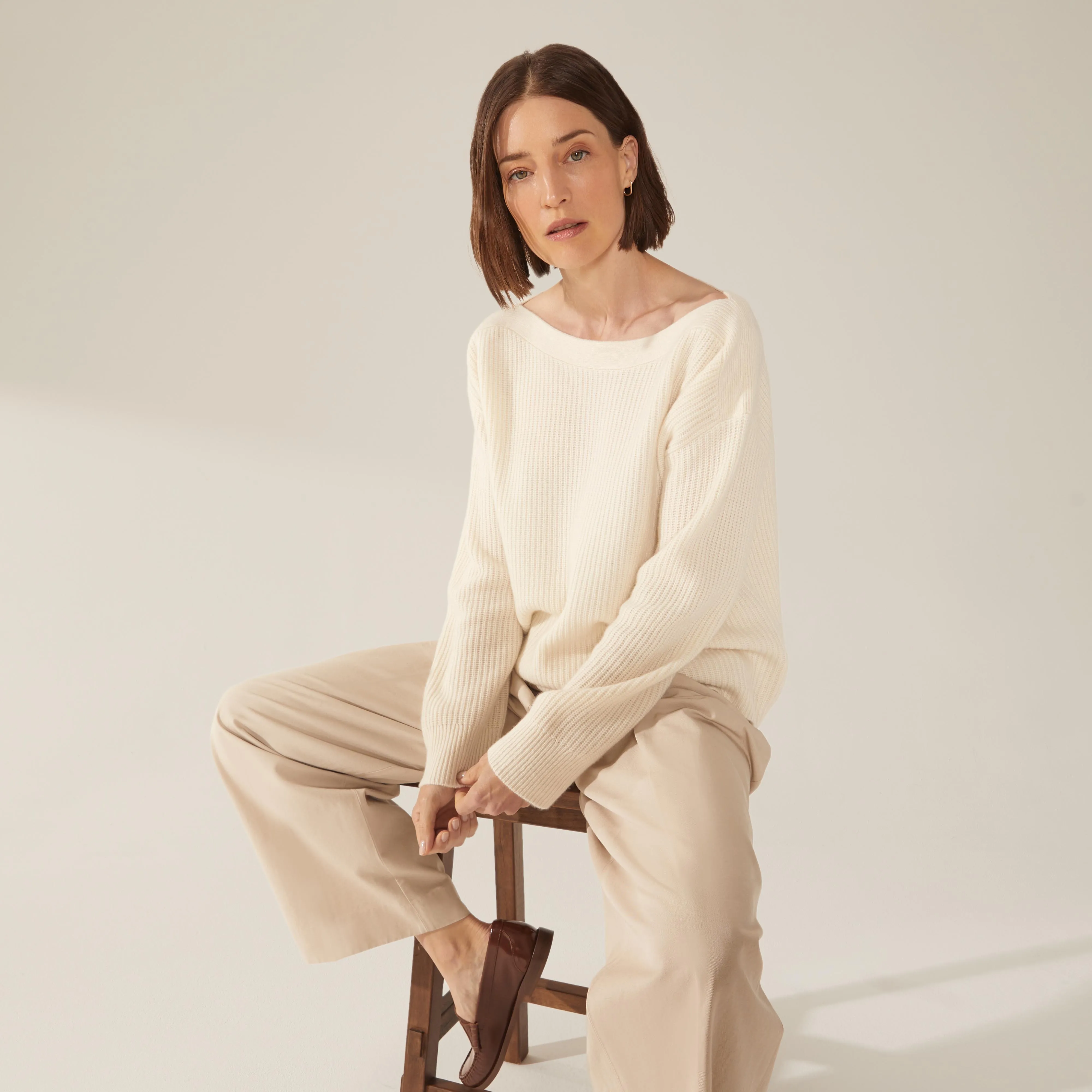 Lila Chunky Cashmere Boatneck