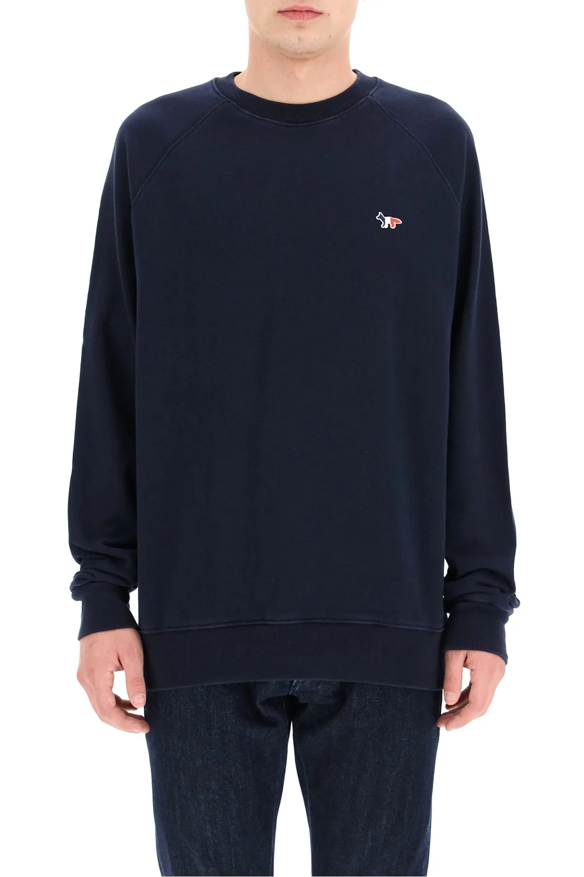 Maison kitsune tricolor fox sweatshirt