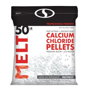 MELT 50 Lb. Resealable Bag Calcium Chloride Pellets Professional Strength Ice Melter