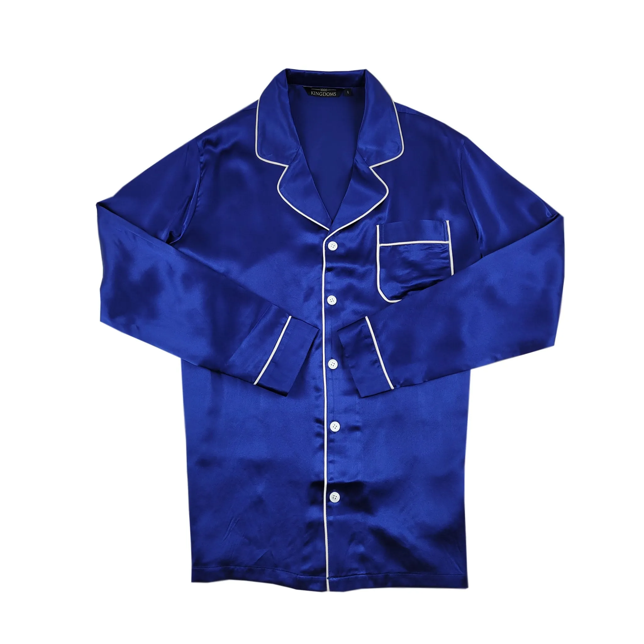 Men's Midnight Blue Silk Pajama Set