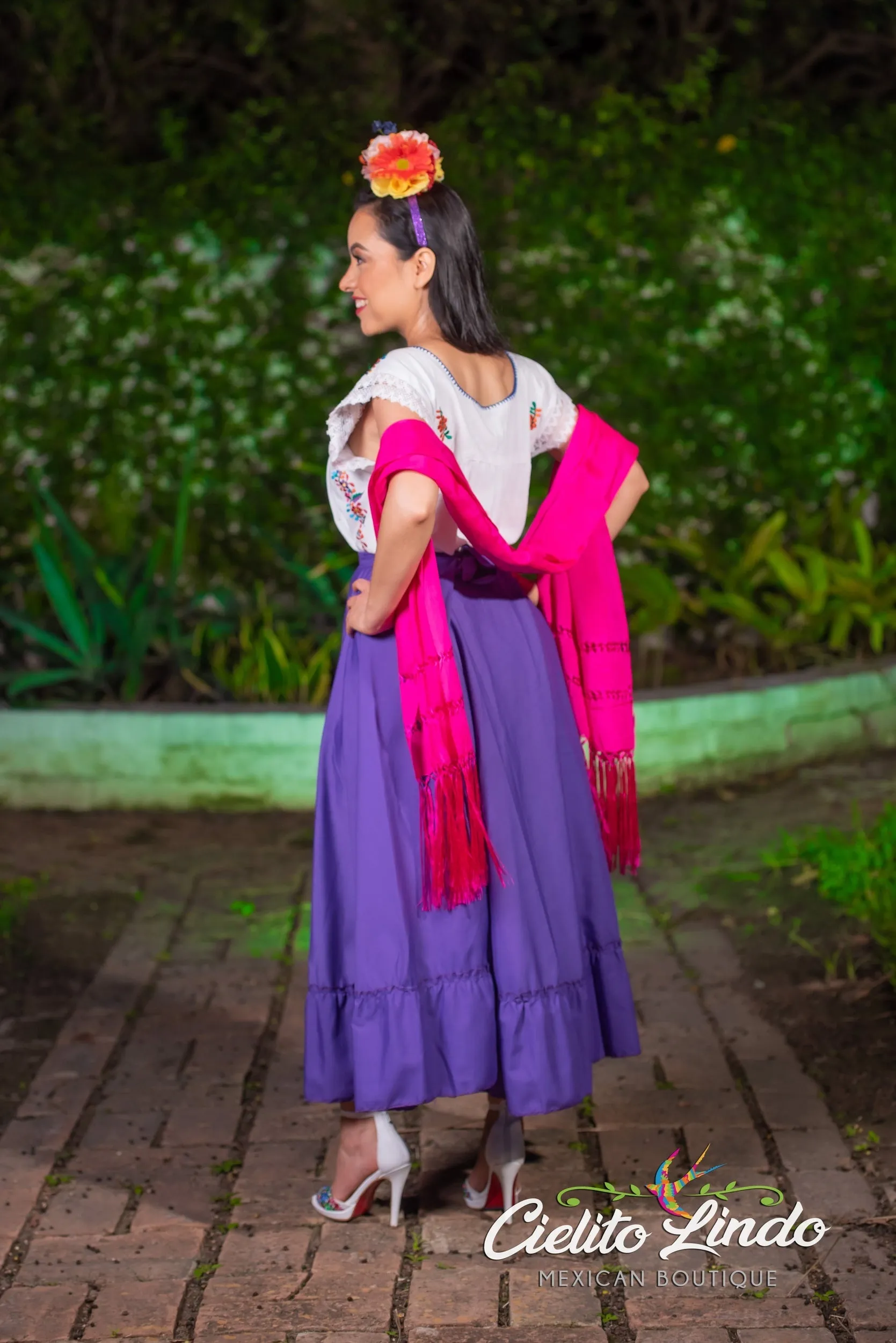 Mexican Folklorico Purple Solid Skirt