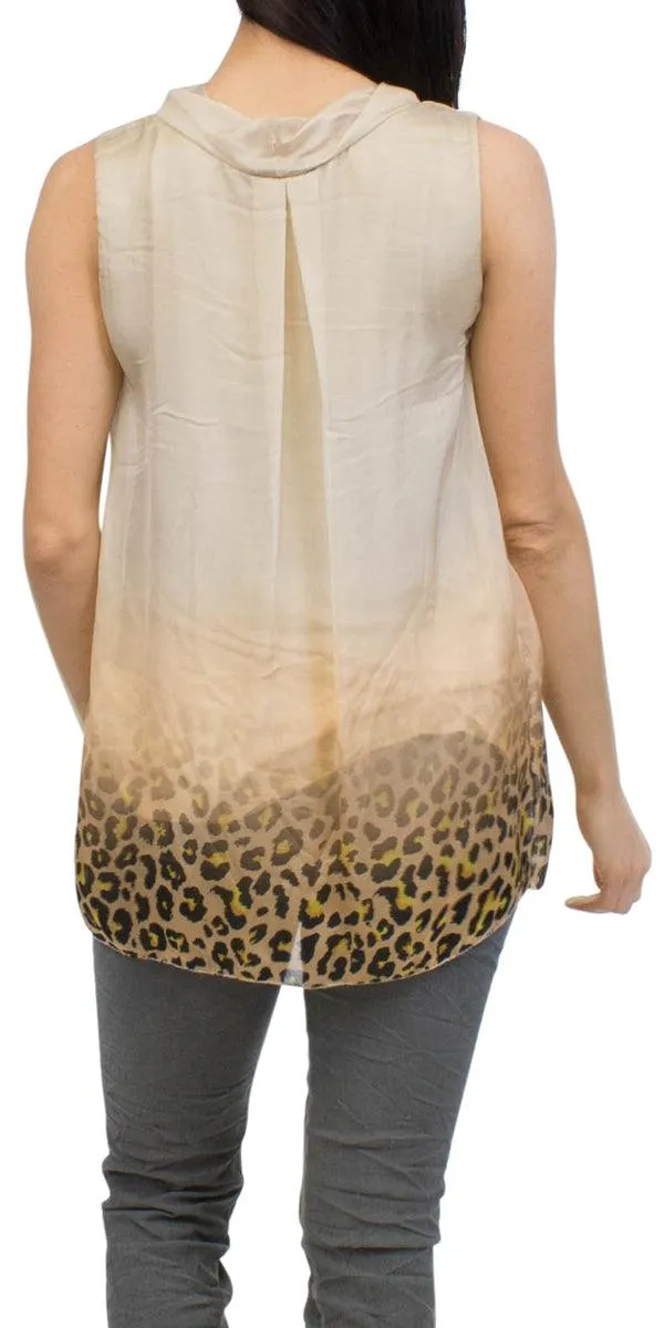 MICAELA LEOPARD SILK TOP