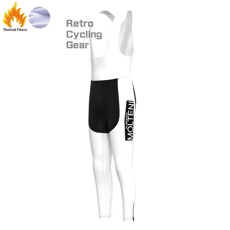 Molteni White Fleece Retro Cycling Pants