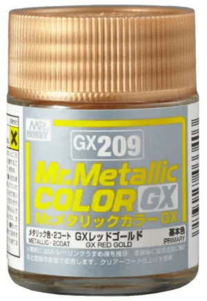 Mr. Hobby GX209 Mr. Metallic Color GX Red Gold Lacquer Paint 18ml