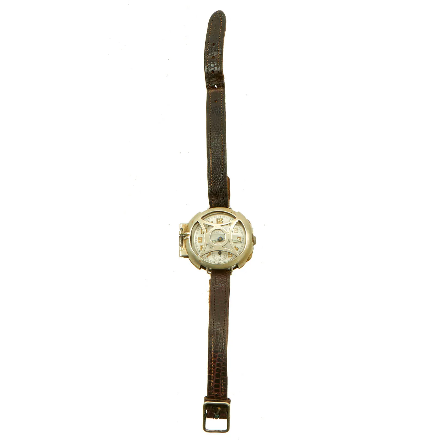 Original British WWI Officer's Trench Wrist Watch with Shrapnel Protector - circa 1915