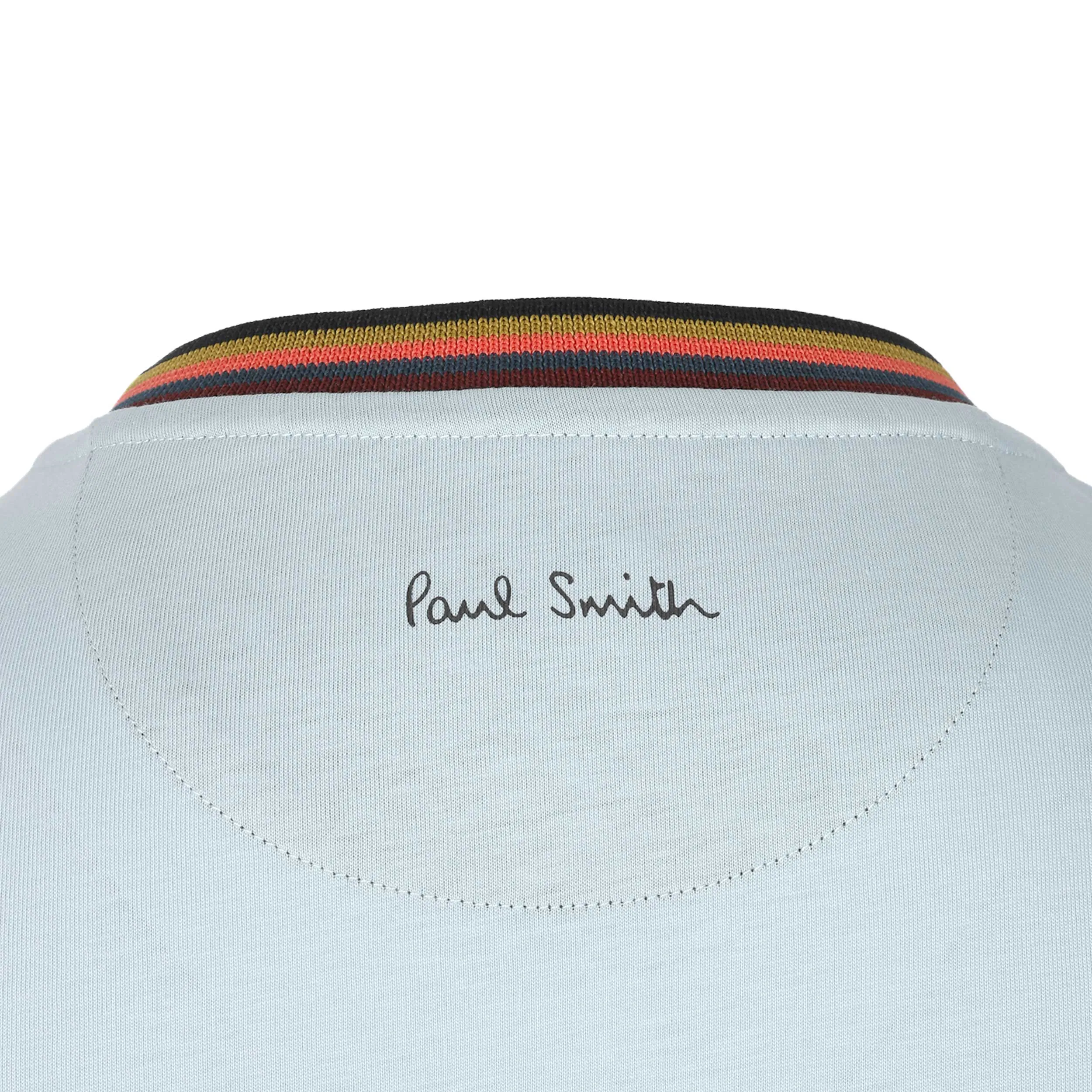 Paul Smith Stripe Rib T Shirt in Duck Egg Blue