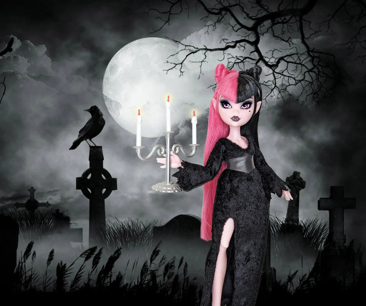 PC Vamp! 10" Curvy Fashion Doll - Gothic Vamp costume with lots of dress/sleeve options - Downloadable RAD Doll Clothes PDF Sewing Pattern