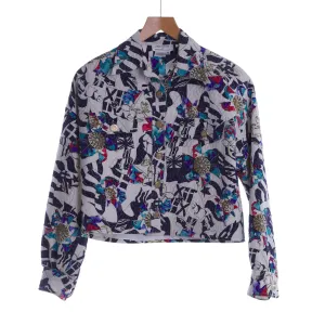 Rickie Freeman Silk Multi-Coloured Long Sleeved Top & Matching Jacket UK Size 14