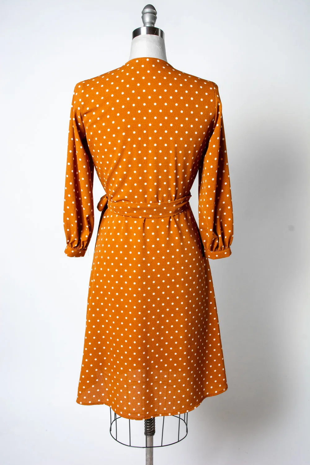 Rita Dress- Mustard Dot