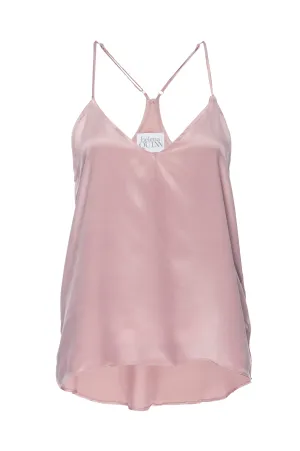 Silk Charmeuse Tank: Rose Gold