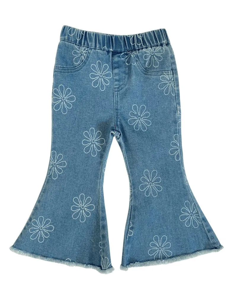 Sutton Bell Bottoms - Light Blue Floral