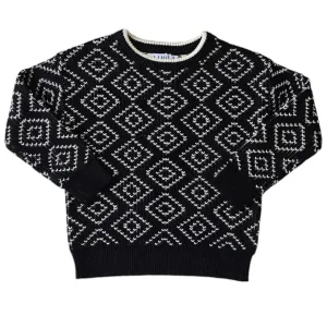 WINDSOR GEOMETRIC SWEATER-Black